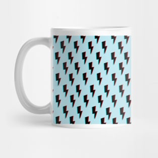 Lightning Bolts- Black on Blue Mug